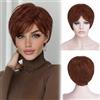 Sofeiyan Parrucca Corta Taglio Pixie,Parrucche da Donna Resistenti al Calore e Naturali con Frangia,Parrucca in Capelli Sintetici 350/33A da 23 cm,Uso Quotidiano e le Feste