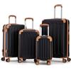 Boleedy Set di Valigie Rigide 4 Pezzi(40/56/66/76cm),Set Valigia Leggero in ABS Rigido con Lucchetto,Ruote a 360°,Grande Trolley per Lavoro e Viaggio
