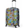 Valigeria.shop Valigia trolley uomo donna capiente ultraleggero rigido in policarbonato con 4 ruote tasche valigie da viaggio medio M da stiva con disegni Fant: Segnali M (65x45x25cm)