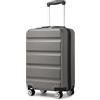 KONO Valigia da cabina 55 cm, piccolo valigie trolley bagaglio a mano per viaggi e affari, leggera rigida serratura TSA, doppie ruote girevoli (Grigio, 55 x 35 x 22 cm)