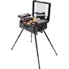 Wiyuer Valigetta cosmetica professionale per artisti, organizer per cosmetici, 22 pollici, in alluminio, con luce LED, gambe di supporto