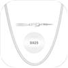 Esmoly 2/3mm 925 Argento Collana Donna Serpenti Catene Regalo Compleanno Donna Ragazza (Argento, 2mm-18inch)