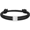 Esmoly Bracciale Uomo Braccialetti con Iniziale Bracciale Personalizzato Corda Intrecciata a Mano Sportivo Surfer Impermeabile Regolabile Regalo Uomo (Argento L)