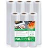 Votoko Sacchetti Sottovuoto Alimenti, 7 Rotoli Sacchetti per Sottovuoto Alimenti 15/20x300cm, Senza BPA, 190 µm, Sacchetti Sottovuoto per Macchina Sottovuoto e Sous Vide Cucina, Buste Sottovuoto Alimenti