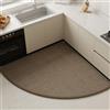 LDZDGD Tappeto da Cucina Angolare Curvo per Area a L, Tappeto Antifatica Imbottito a Forma di Ventaglio, Antiscivolo, Assorbente e Lavabile(Color 5,60 X 60CM)