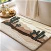 DEXI Tappeto Bagno 50 x 80 cm, Tappeti Bagno Antiscivolo Assorbente, Lavabile in Lavatrice, Tappetino Morbido per Doccia, Vasca, Beige con motivo cactus