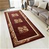TAPISO Atlas Tappeto Passatoia Camera Corridoio Salotto Soggiorno Classico Colore Marrone Disegno Floreale A Fiori A Quadretti 80 x 300 cm