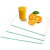 Kunaxku 3 Pcs Tagliere vetro temperato, Spessore 2 cm+, Elevata resistenza e durezza, Tagliere vetro trasparente da cucina con piedini in silicone antiscivolo, esistente al calore e ai graffi Infrangibile