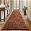 SIMPEX, Tappeto Runner in Cotone Chenille Terracotta 80x250 cm Lavabile, Stile Boho, Antiscivolo e Morbido, Pelo Corto, Monocromatico Mélange, Per Cucina, Camera e Corridoio
