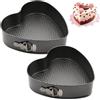 EUBSWA Tortiera 18 cm Apribile, 2 Pezzi Cuore Teglia Forno con rivestimento antiaderente per teglia, teglia da forno, stampo per torte