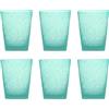 Memento Set 6 Bicchieri Vetro pulegoso Senza Gambo Turquoise