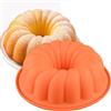 RoseFlower Teglia Rotonda Scanalata per Torte in Silicone Antiaderente - Stampo da Forno Grande per Torte di Natale e Pane