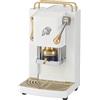 FABER COFFEE MACHINES | 3.0 PRO ESSENTIAL | Macchina Caffè ESE 44mm Compatta con, Tanica in Vetro, Portacialda Estraibile e Pressacialda Ottone Regolabile (White, OTTONE)