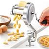 CLKAX Macchina per Cavatelli, macchina manuale per gnocchetti con manovella e rulli, macchina per pasta da cucina in lega di alluminio fissabile per gnocchetti e conchiglie, argento
