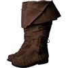 Generico Stivali Vintage Uomo Cavalieri Medievale Punta Piatta Tacco Medio Coscia Finta Pelle PU Vichingo Cavaliere Pirata Allacciare Cowboy Occidentale,Regalo Casa Nuova Amica