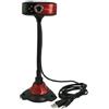 Ruilogod PC collo flessibile connettore di 3.5mm Mic USB 2.0 Photograph Webcam Rosso