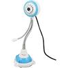 Ruilogod Camera metallo collo d'oca USB 2.0 Bianco Blu webcam Mic