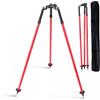 MOETER Treppiede in alluminio con rilascio per pollice - Treppiede per geometri per pali prismatici, aste GPS, pali GNSS - Rilievo telescopico regolabile per uso totale della stazione (rosso)