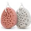 Sunlite Sports Spongentle Spugna di luffa per la pulizia profonda del corpo, colori naturali, per bagno e doccia, texture multiple per un'esfoliazione delicata e profonda, schiuma generosa e ricca, (confezione da 2)