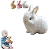 Generico Il Mio Giocattolo Coniglietto Realistico | Saltare, Contrazioni, Orecchie Che Muovono Coniglio Peluche Interattivo - Giocattolo del coniglietto di Pasqua, Regali di Pasqua per bambini (Bianco)