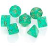 Chessex Borealis® Polyhedral Light Green/Gold Luminary 7 Set