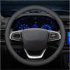Generic Coprivolante Auto 37-38cm per Ford Puma 2019-2025, Coprivolante in Pelle Liscio,onfortevole Anti-sudore Durevole Traspirante,O Half Hole