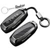 Rondrive Custodia per chiave compatibile con Ford Focus Mondeo MK4 MK5 S-Max Kuga Puma Fiesta Escort Explorer a 3 tasti in metallo custodia per chiave auto in fibra di carbonio nero