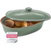 Römertopf Portapane Ovale 6,5 Litri in Ceramica - Contenitore per Pane Traspirante, Mantiene il Pane Fresco e Croccante più a Lungo, Verde, dal 1967