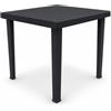 Tavolo da Giardino Quadrato 80x80 cm Nero Esterno Terrazzo Balcone Garden