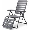 Poltrona Relax Pieghevole 5 Posizioni Sdraio Giardino Acciaio 153x63x108 cm