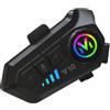 LE-524 INTERFONO MOTO V10 BLUETOOTH 5.3 CASCO AURICOLARE IMPERMEABILE LED RGB MICROFONO