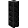 BranQ Home essential BranQ - Home essential Mensola in Rattan Design PP Senza BPA, 29,5 x 24 x 80 cm, 5 cesti