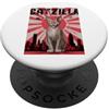 Sphynx Kitten Lover PS Divertente retrò giapponese Catzilla Sphynx Amante dei gatti PopSockets PopGrip Adesivo