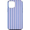 Elegant Geometric Vertical Lines Pattern Custodia per iPhone 12/12 Pro Linee Verticali Estetiche A Strisce Blu Rosa Chiaro Carino
