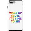 LGBT Pride Custodia per iPhone 7 Plus/8 Plus Wake Up It's Time To Sin Testo Arcobaleno Divertente