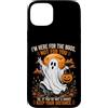 Disegni di maree e pini nomadi Custodia per iPhone 15 Plus Divertenti fischi di fantasmi di Halloween, design umorismo