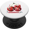 Cherish Fruit Art Ciliegie Kawaii I Cherrish Tu Coppia Amore Frutta PopSockets PopGrip Adesivo