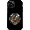 female cyclist night ride mountain trail Custodia per iPhone 11 Pro Mountain Bike Donna Notte Luna Montagne Giro