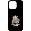 Cute Coffee Moo Cha Latte Custodia per iPhone 15 Pro Max Moo Cha Latte Morbido Ma Emotivamente instabile