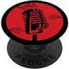 Retro Music Design Microfono Vintage Cherry Blossom Retro Music PopSockets PopGrip Adesivo