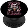 Fun & Humor Quotes & Gifts Simpatico ma selvaggio - divertente opossum retrò Trash Animal PopSockets PopGrip Adesivo