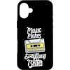 Retro Music Design Custodia per iPhone 16 Plus La musica rende tutto migliore Cassetta retrò