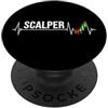 Scalping Heartbeat Pulse Chart Designs Scalper - Scalping Heartbeat ECG Pulse Line per Scalper PopSockets PopGrip Adesivo