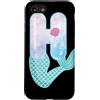 Cute Mermaid Alphabet Letters Apparel Co Custodia per iPhone SE (2020) / 7/8 Sirena lettera H acquerello alfabeto design