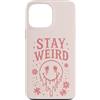 Elder Emo Club Aesthetic for Men and Wom Custodia per iPhone 13 Pro Max Stay Weird Face Retro Groovy Floreale Rosa