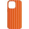Elegant Geometric Vertical Lines Pattern Custodia per iPhone 14 Pro Max Linee Verticali Estetiche Righe Arancione Scuro e Corallo