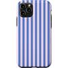 Elegant Geometric Vertical Lines Pattern Custodia per iPhone 11 Pro Linee Verticali Estetiche A Strisce Blu Rosa Chiaro Carino