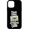 Retro Music Design Custodia per iPhone 12 mini La musica rende tutto migliore Cassetta retrò