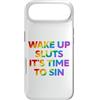 LGBT Pride Custodia per iPhone Air Wake Up It's Time To Sin Testo Arcobaleno Divertente