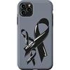 Skin Cancer Awareness Cancer Ribbons Custodia per iPhone 11 Pro Max Pelle Cancro Consapevolezza Nastro Nero Combattente Chemo Melanom